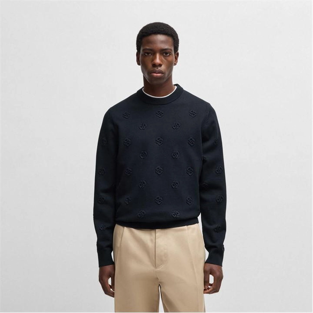 Hugo Boss H-Bahelo Double B Monograms Sweatshirt - Blue
